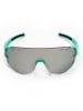 YEAZ SUNGLOW Sport-Sonnenbrille weiß/blau in grün / silber