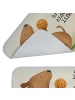 Mr. & Mrs. Panda Badezimmerteppich Hund Keks Design mit Spruch in Weiß