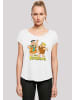 F4NT4STIC Long Cut T-Shirt Die Familie Feuerstein Fred And Barney in weiß