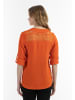 Usha Damen Blusenshirt Mit Spitze in Orange