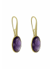 Gemshine Ohrringe Ovale Amethysten in gold coloured