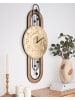 Beliani Wanduhr NOBELIUM in Gold/Schwarz/Heller Holzfarbton - (W) 36 x (H) 83 x (L) 2 cm