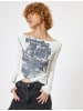KOTON T-shirt in Ekru