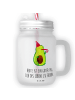 Mr. & Mrs. Panda Limonadenglas Avocado Feier mit Spruch in Transparent
