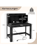 COSTWAY Schreibtisch mit Ladestation 108 x 60 x 125 cm in Schwarz