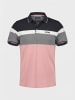 KOROSHI Normal polo pique streifen-block nautik in pink