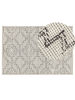 Beliani Geflochtener Teppich URLA in Beige/Schwarz - (W) 140 x (H) 200 x (L) 200 cm
