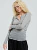 Seamless Basic Hemd Cotton Granddad in Grey Melange
