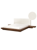 Beliani Doppelbett ZEN in Braun/Weiß - (W) 308 x (H) 86 x (L) 229 cm