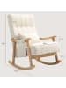 HOMCOM Schaukelstuhl-65L x 90B x 98H cm-Beige
