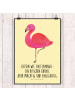 Mr. & Mrs. Panda Poster Flamingo Classic mit Spruch in Gelb Pastell