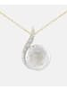 Diamant L'éternel Halskette mit Anhänger aus 375 Gelbgold mit 0.02 Karat Diamant mit Perle