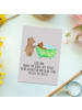 Mr. & Mrs. Panda Postkarte Oma Baden mit Spruch in Grau Pastell