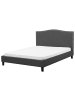 Beliani Doppelbett mit LED MONTPELLIER in Grau/Dunkler Holzfarbton