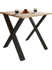 VCM  Premium Holz Esstisch Tisch Xona X Silber in Schwarz / Sonoma-Eiche