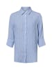 Marie Lund Leinenbluse Rihab in blau weiß - 0045