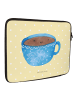 Mr. & Mrs. Panda Laptop Sleeve Kaffee Tasse ohne Spruch in Gelb Pastell