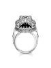 Thomas Sabo Ring Krokodilkopf Mit Steinen Silber Geschwärzt in silberfarben, grün, schwarz