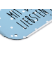 Mr. & Mrs. Panda Blechschild Hasen Muschel mit Spruch in Blau Pastell