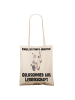 Mr. & Mrs. Panda Tragetasche Goldschmied Leidenschaft mit Spruch in Creme