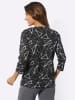 Sieh an! 3/4-Arm-Shirt in schwarz-ecru-bedruckt