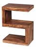 KADIMA DESIGN Beistelltisch S-Cube: Sheesham-Holz, S-Form, 44x30 cm, 60 cm Höhe in Braun