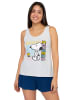 Snoopy Peanuts Snoopy Schlafanzug Pyjama Set ohne Ärmel Tanktop Shorts in blau/grau