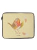 Mr. & Mrs. Panda Laptop Tasche Rotkehlchen Federn ohne Spruch in Gelb Pastell