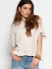 SASSYCLASSY Musselin Bluse mit Rüschensaum in Hellbeige