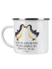 Mr. & Mrs. Panda Camping Emaille Tasse 1. Hochzeitstag Papierhoc... in Weiß