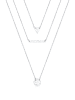 Elli Halskette 925 Sterling Silber Dreieck, Geo, Kreis in Silber