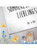 Mr. & Mrs. Panda Gästehandtuch Sommer Freude mit Spruch in Weiß