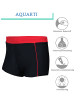 Aquarti Jungen Kinder Badehose Seitliche Paspel in schwarz/rot