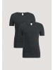 Hessnatur T-Shirt Fitted 2er Pack in schwarz