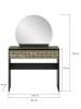xonox.home Schminktisch  (B/H/T: 90x133x39 cm) in schwarz 