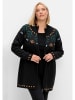 sheego Longstrickjacke in schwarz gemustert