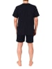 NORMANN kurzarm Schlafanzug Shorty Pyjama Streifen in schwarz