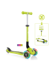 GLOBBER Scooter JUNIOR FOLDABLE LIGHTS Roller in lime grün, mit Leuchtrollen