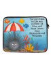 Mr. & Mrs. Panda Laptop Tasche Seeigel Design mit Spruch in Weiß