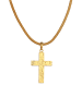 KUZZOI Halskette 925 Sterling Silber Kreuz in Gold