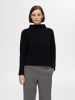 SELECTED FEMME Gemütlicher Strickpullover mit Rollkragen und Seitenschlitz in Schwarz