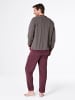 WITT WEIDEN Schlafanzug in burgund-steingrau-bedruckt