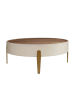 Angel Cerdá Couchtisch 2151 in Beige / Gold / Walnuss – (Ø)92 x (H)35 cm