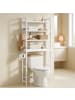 SONGMICS Badregal Toilettenregal Bambou in Wolkenweiß - (B)63 x (H)185 x (T)26 cm
