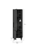 ebuy24 Vitrinenschrank Linea Grau 58 x 37 cm