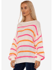 SASSYCLASSY Oversize Strick-Pullover in Offwhite, Pink, Orange