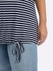sheego Kurzarm-Shirt in tiefblau-weiß-gestreift