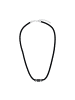 Tom Tailor Kette mit Anhänger Edelstahl, Carbon, Leder, Kautschuk in silber