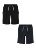 name it Shorts 2er-Set elastischer Bund in Schwarz-Navy-Grau