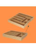 relaxdays Besteckkasten in Natur - (B)33–49,5 x (H)6,5 x (T)47,5 cm